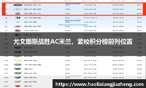 尤文图斯战胜AC米兰，紧咬积分榜前列位置