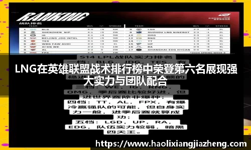 LNG在英雄联盟战术排行榜中荣登第六名展现强大实力与团队配合