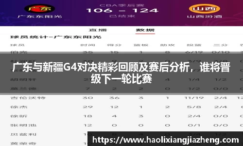 广东与新疆G4对决精彩回顾及赛后分析，谁将晋级下一轮比赛