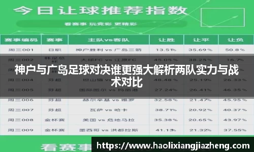 神户与广岛足球对决谁更强大解析两队实力与战术对比